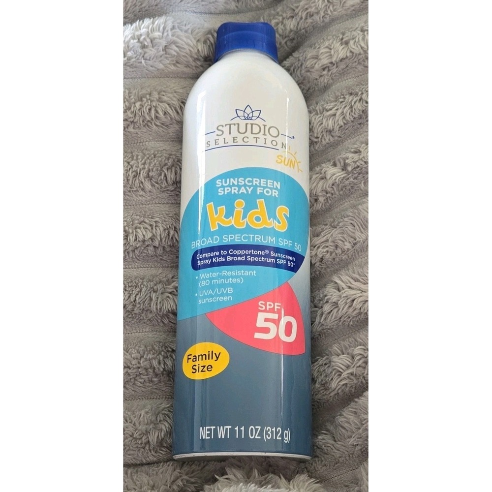 Studio Selection Kids Sunscreen Spray Broad Spectrum SPF 50 Family‎ Size 11oz